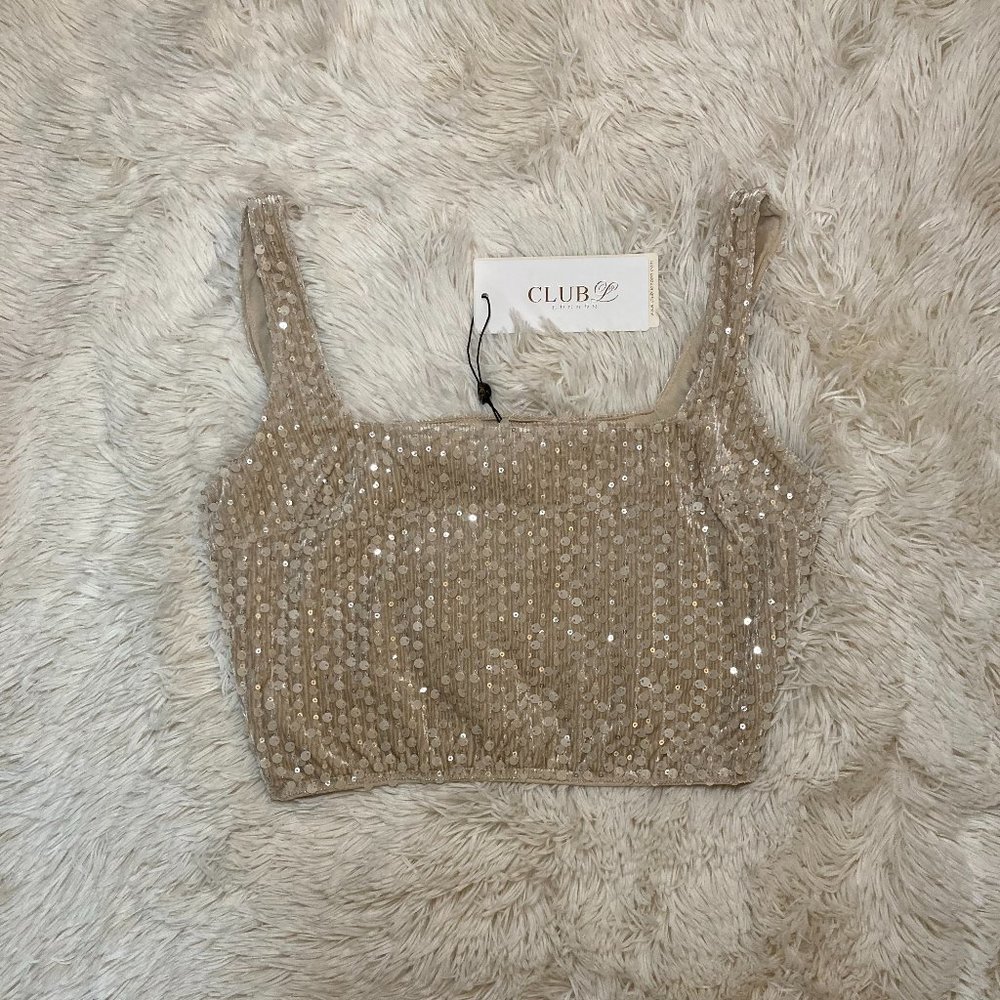 Ivory Sparkle Crop Top